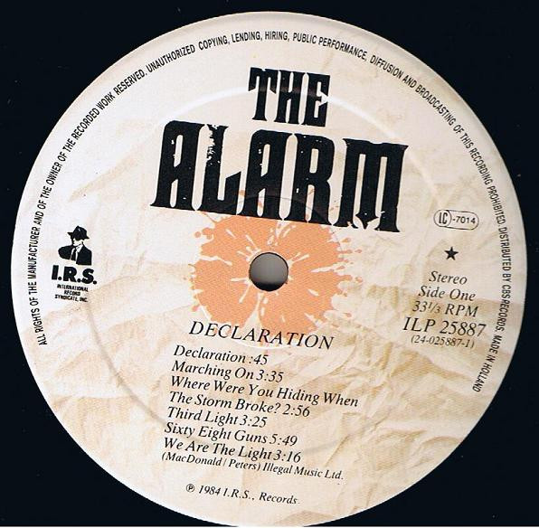 The Alarm - Declaration | I.R.S. Records (ILP 25887) - 3 The Alarm - Declaration | I.R.S. Records (ILP 25887) - 3
