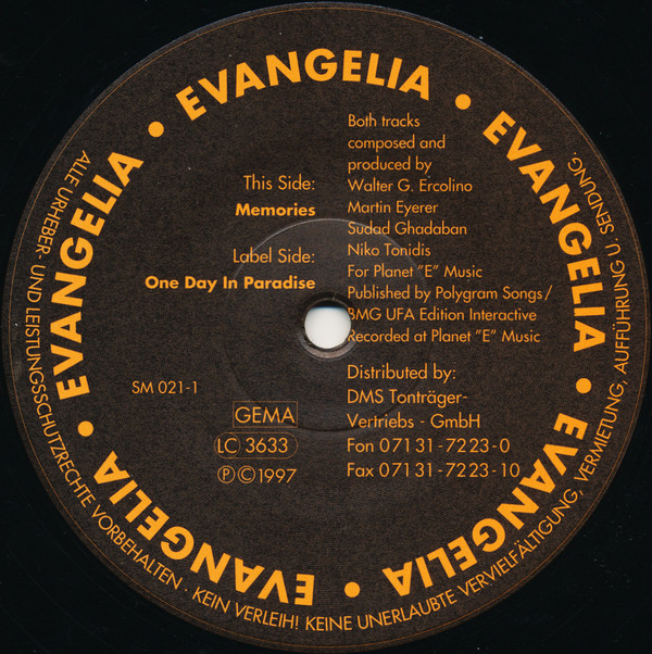 Evangelia - Memories / One Day In Paradise | Sodom Music (SM 021-1)