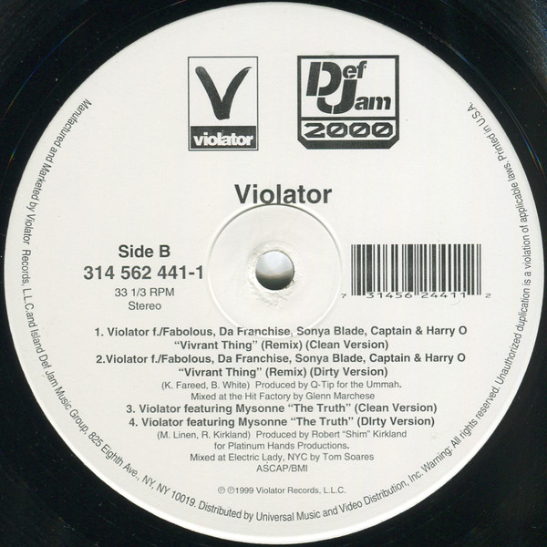 Violator Feat Q-Tip - Vivrant Thing (Remixes) | Violator (314 562 441-1) - 3 Violator Feat Q-Tip - Vivrant Thing (Remixes) | Violator (314 562 441-1) - 3