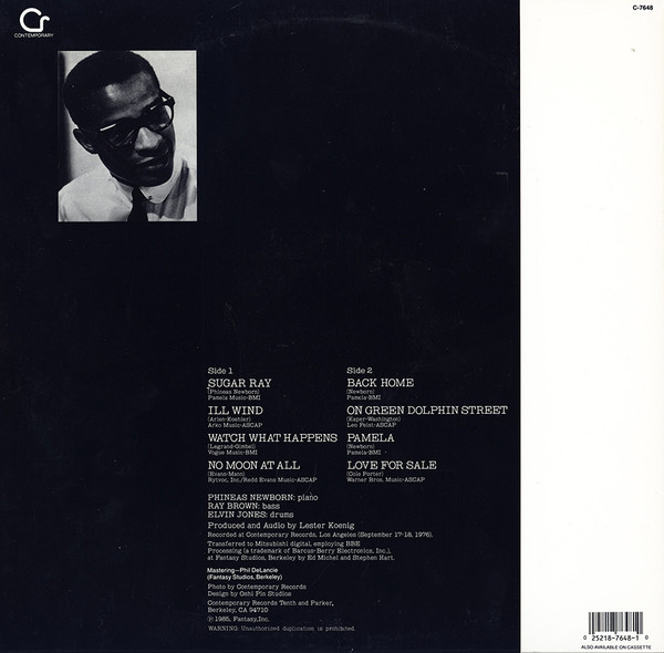 Phineas Newborn Jr. - Back Home | Contemporary Records (C-7648) - 2 Phineas Newborn Jr. - Back Home | Contemporary Records (C-7648) - 2