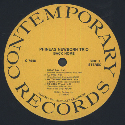 Phineas Newborn Jr. - Back Home | Contemporary Records (C-7648) - 3 Phineas Newborn Jr. - Back Home | Contemporary Records (C-7648) - 3