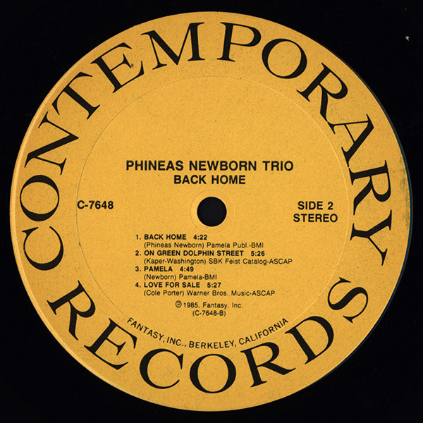 Phineas Newborn Jr. - Back Home | Contemporary Records (C-7648) - 4 Phineas Newborn Jr. - Back Home | Contemporary Records (C-7648) - 4