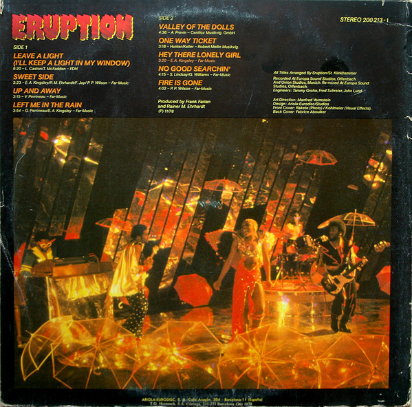 Eruption - Leave A Light | Ariola (200 213-I) - 2