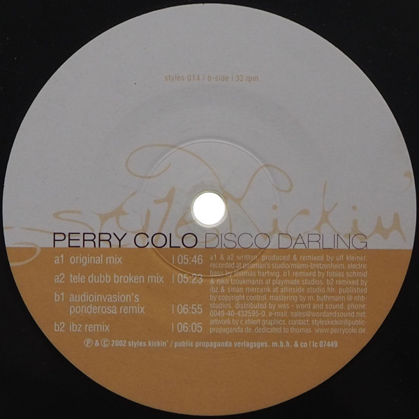 Perry Colo - Disco Darling | Styles Kickin' (styles 014)