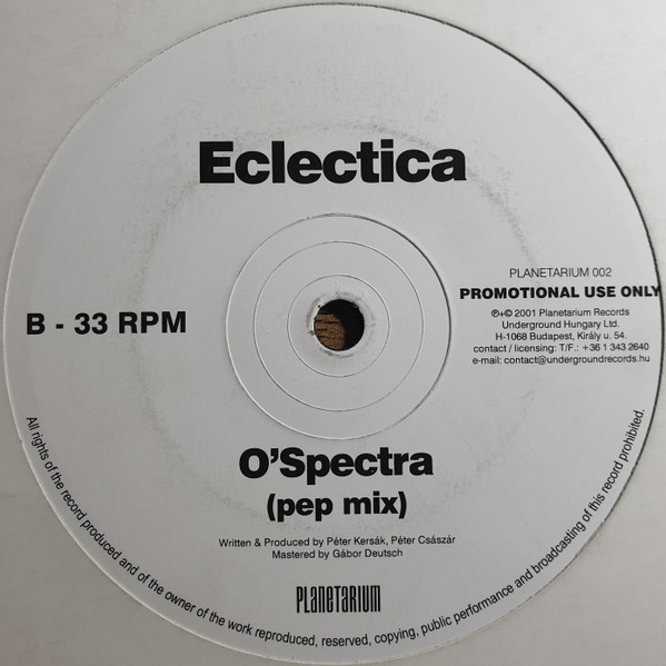 Eclectica - O'Spectra | Planetarium Recordings (Planetarium 002) - 2