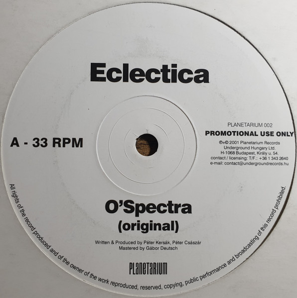 Eclectica - O'Spectra | Planetarium Recordings (Planetarium 002) - main
