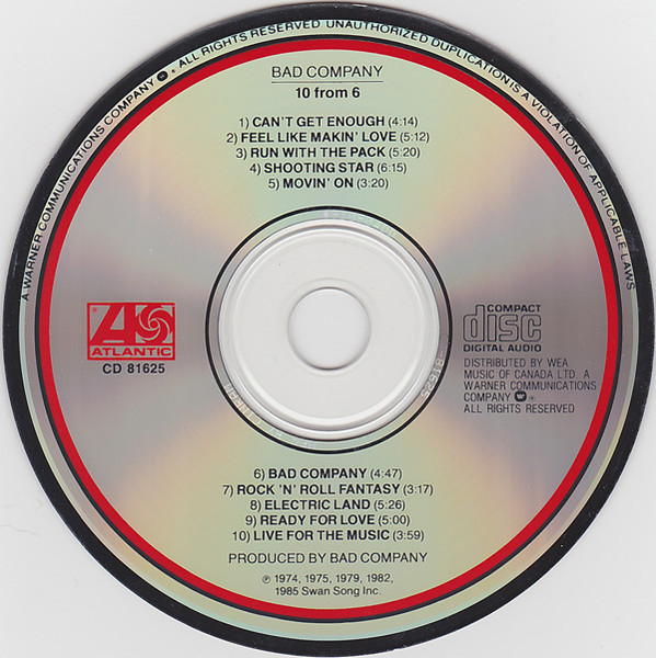 Bad Company - 10 From 6 | Atlantic (CD 81625) - 3 Bad Company - 10 From 6 | Atlantic (CD 81625) - 3