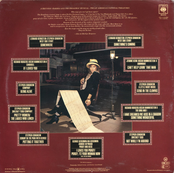 Barbra Streisand - The Broadway Album | CBS (CBS 86322) - 3