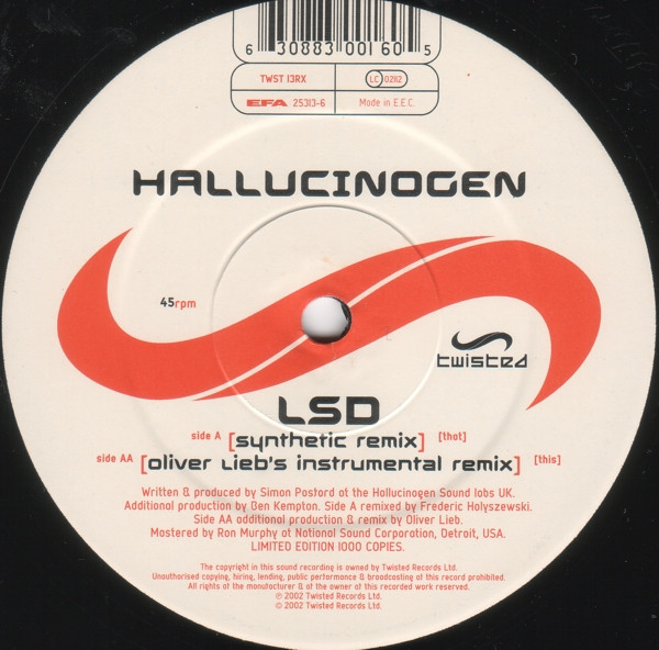 Hallucinogen - LSD | Twisted Records (TWST 13RX) - main