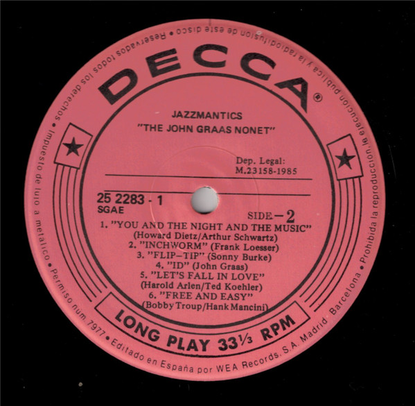 The John Graas Nonet - Jazzmantics | Decca (252283-1) - 4