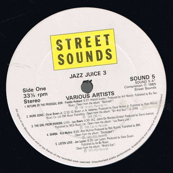 Various - Jazz Juice 3 | Street Sounds (SOUND 5) - 2 Various - Jazz Juice 3 | Street Sounds (SOUND 5) - 2