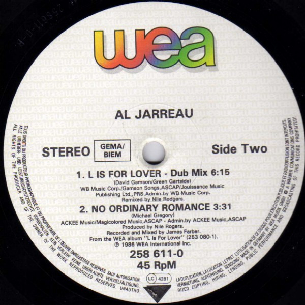 Al Jarreau - L Is For Lover | WEA (258 611-0) - 4 Al Jarreau - L Is For Lover | WEA (258 611-0) - 4