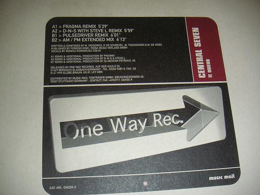 Central Seven - Te Quiero | One Way Records (OW020-2) - 2 Central Seven - Te Quiero | One Way Records (OW020-2) - 2