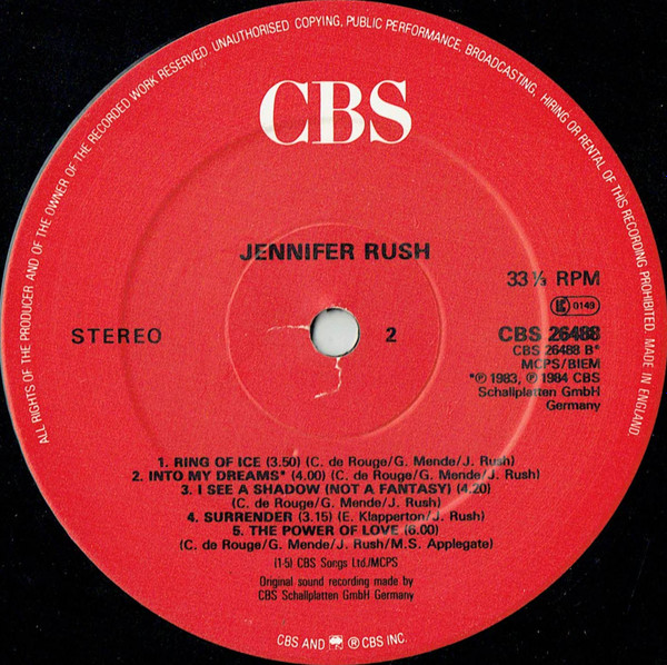 Jennifer Rush - Jennifer Rush | CBS (CBS 26488) - 4
