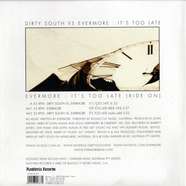 Evermore - It's Too Late (Ride On) | Kastoria Records (KSTMX09 (N)) - 2