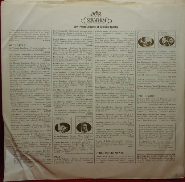 Tchaikovsky / Sir Malcolm Sargent , Royal Philharmonic Orchestra - 1812 Overture - Marche Slave - Romeo And Juliet - Waltz From "Sleeping Beauty" | Seraphim (S-60023) - main Tchaikovsky / Sir Malcolm Sargent , Royal Philharmonic Orchestra - 1812 Overture - Marche Slave - Romeo And Juliet - Waltz From "Sleeping Beauty" | Seraphim (S-60023) - main