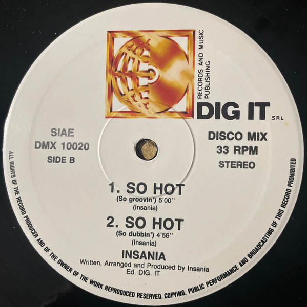 Insania - So Hot | Dig It International (DMX 10020) - 4