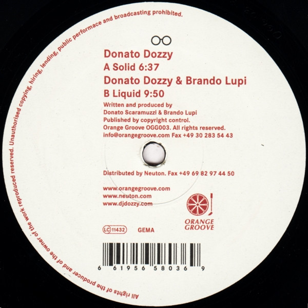 Donato Dozzy & Brando Lupi - Solid / Liquid | Orange Groove (OGG003) - main Donato Dozzy & Brando Lupi - Solid / Liquid | Orange Groove (OGG003) - main