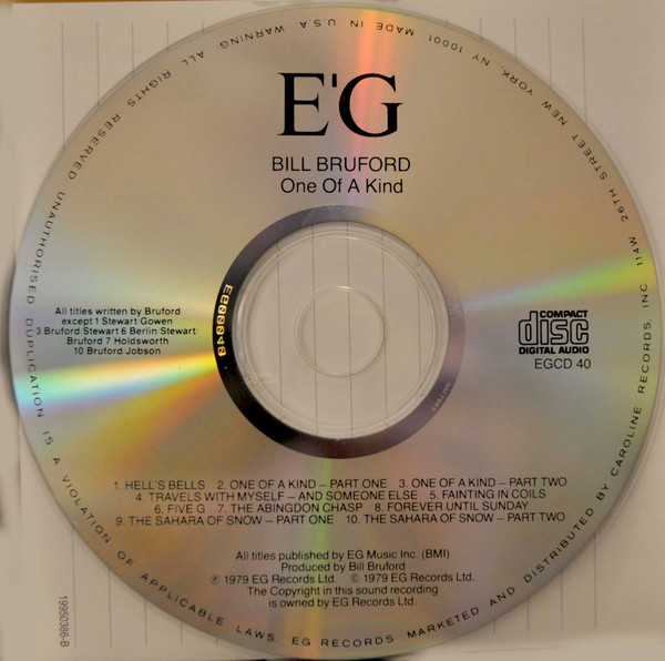 Bruford - One Of A Kind | EG (EGCD 40) - 3