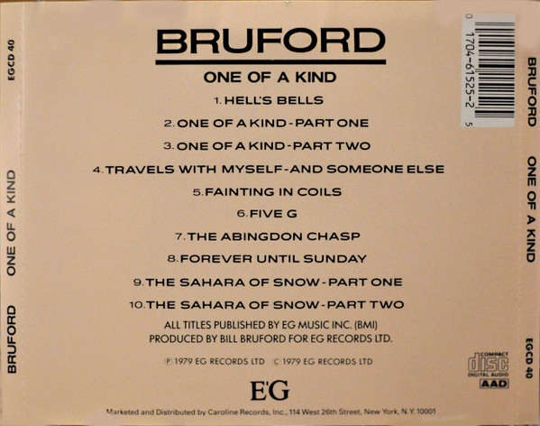 Bruford - One Of A Kind | EG (EGCD 40) - 2