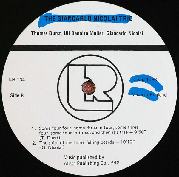 Giancarlo Nicolai Trio - The Giancarlo Nicolai Trio | Leo Records (LR 134) - 4