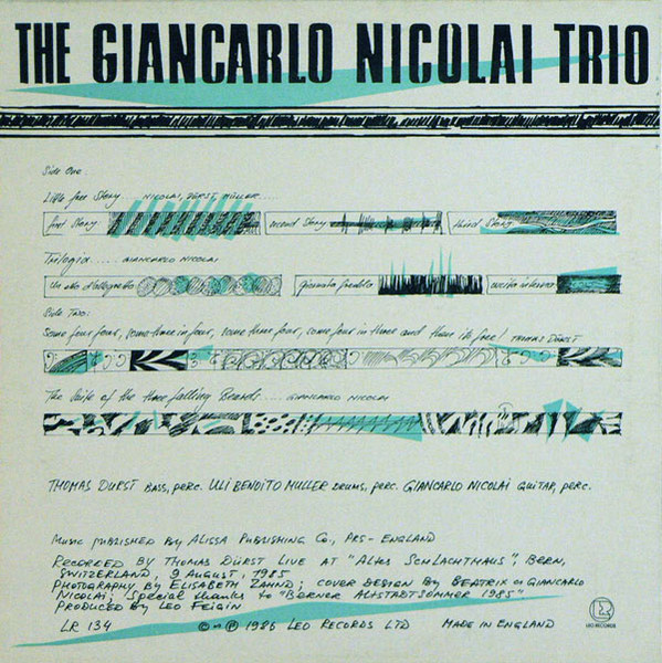 Giancarlo Nicolai Trio - The Giancarlo Nicolai Trio | Leo Records (LR 134) - 2