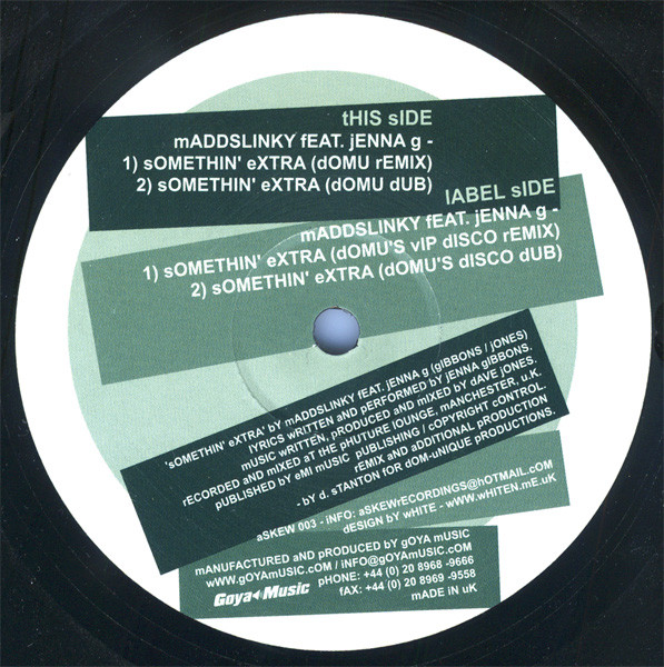 Maddslinky Feat. Jenna Gibbons - Somethin' Extra (Domu Remixes) | Askew Recordings (ASKEW 003)