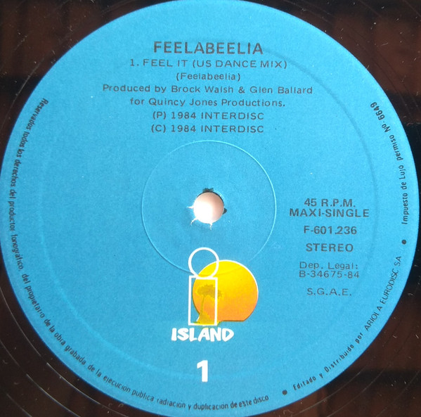 Feelabeelia - Feel It | Island Records (F-601.236) - 4