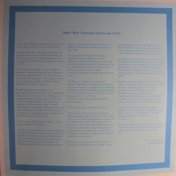 Matti "Rag" Paananen - Horoscope | Mondo Svart (SRE255LP) - 4