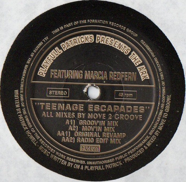 Patrick Howell Presents The Ark - Teenage Escapades | 100% Records (HUN 011) - main Patrick Howell Presents The Ark - Teenage Escapades | 100% Records (HUN 011) - main