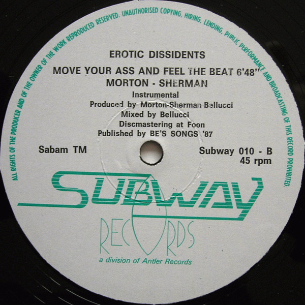 Erotic Dissidents - Move Your Ass And Feel The Beat | Subway (Subway 010) - 4