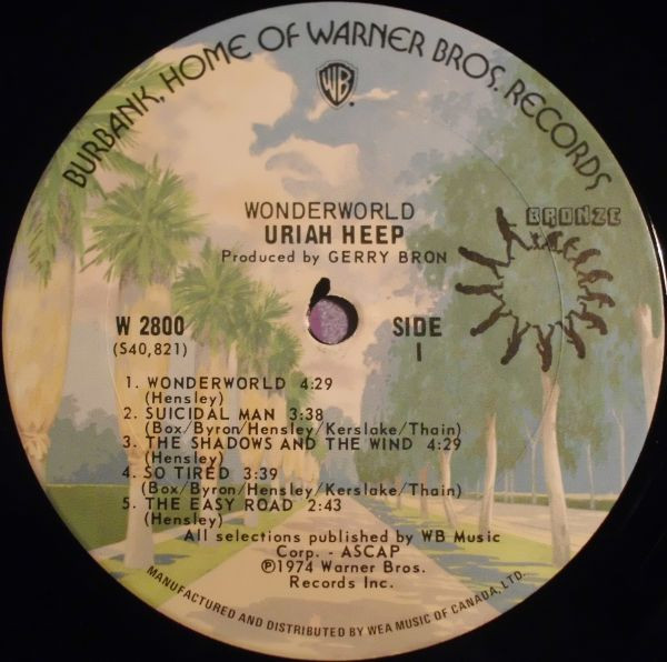Uriah Heep - Wonderworld [Vinyl] | Warner Bros. Records (W 2800) - 4
