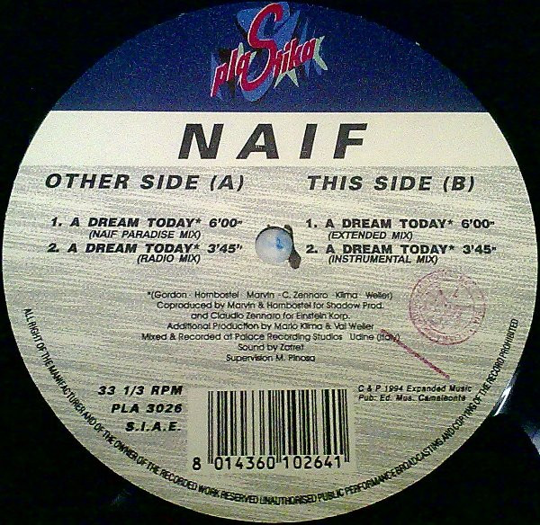 Naif - A Dream Today | Plastika (PLA 3026) - 3