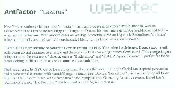 Antfactor - Lazarus | WaveTec (WT50154-1) - 2