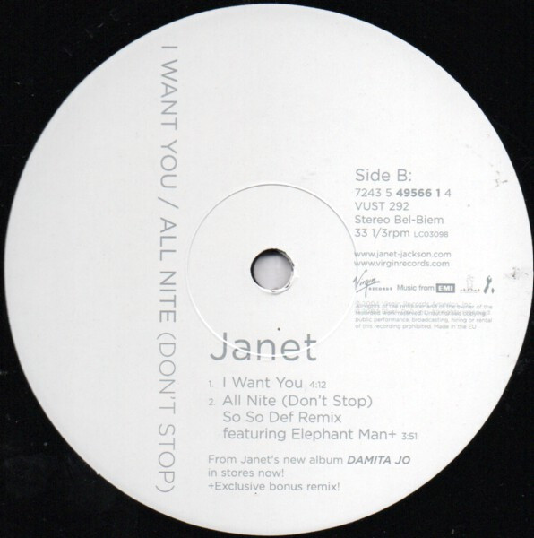 Janet Jackson - All Nite (Don't Stop) | Virgin (VUST 292) - 4