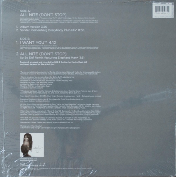 Janet Jackson - All Nite (Don't Stop) | Virgin (VUST 292) - 2