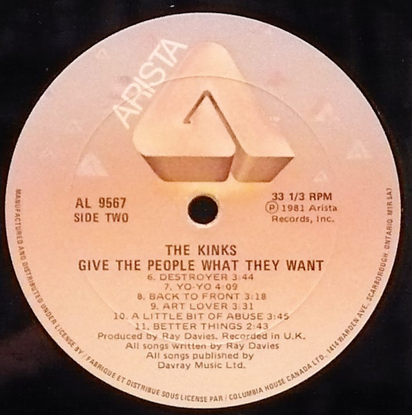 The Kinks - Give The People What They Want | Arista (AL 9567) - 2