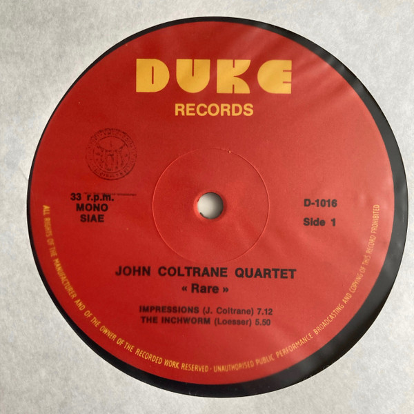 The John Coltrane Quartet - Rare | Duke Records (D-1016) - 3