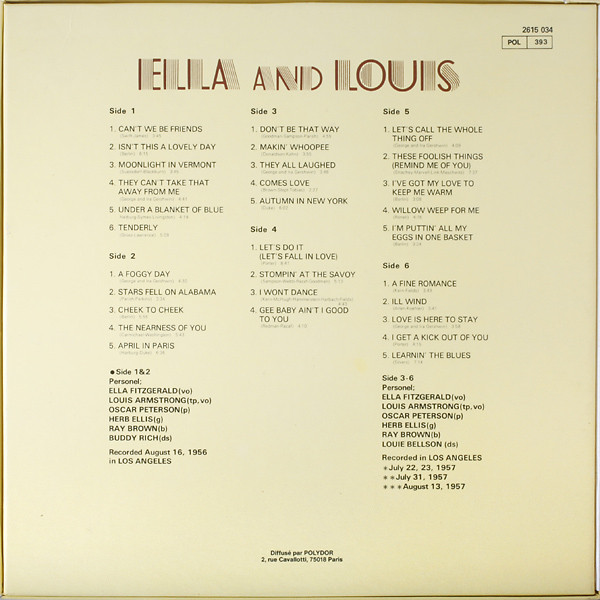 Ella Fitzgerald And Louis Armstrong - Ella And Louis | Verve Records (2615 034) - main
