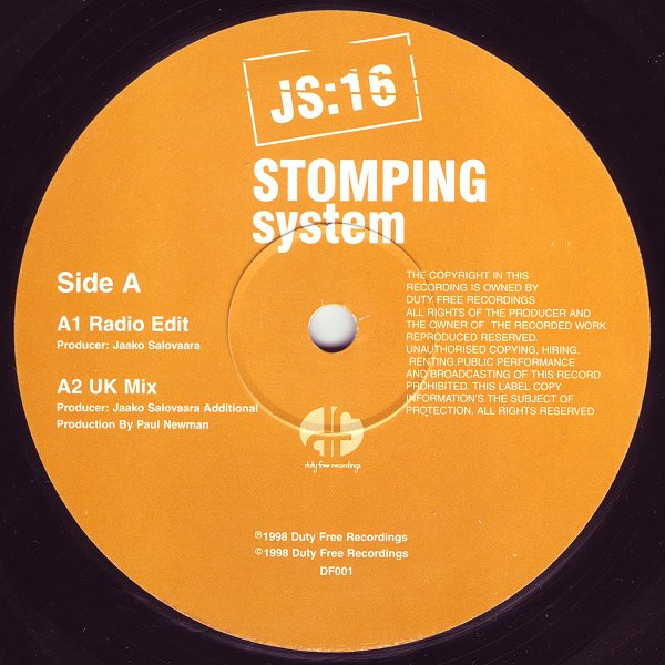 JS16 - Stomping System | Duty Free Recordings (DF001) - 2 JS16 - Stomping System | Duty Free Recordings (DF001) - 2