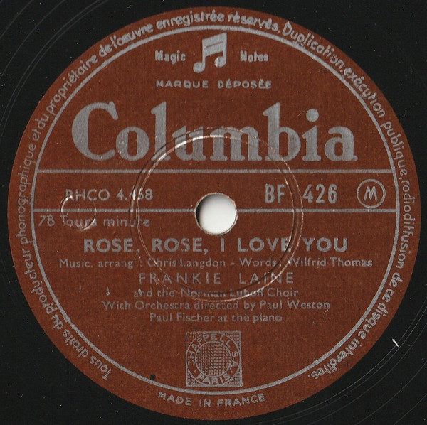 Frankie Laine - Jezebel / Rose, Rose, I Love You | Columbia (BF 426) - 2