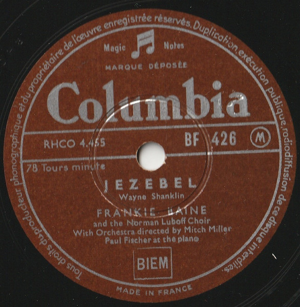 Frankie Laine - Jezebel / Rose, Rose, I Love You | Columbia (BF 426)