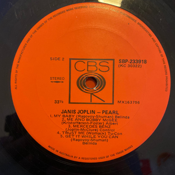 Janis Joplin - Pearl | CBS (SBP 233918) - 3