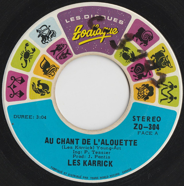 Les Karrick - Au Chant De L'Alouette | Les Disques Zodiaque (ZO-304) Les Karrick - Au Chant De L'Alouette | Les Disques Zodiaque (ZO-304)