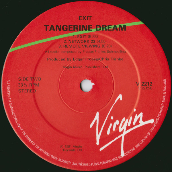 Tangerine Dream - Exit | Virgin (V 2212) - 4
