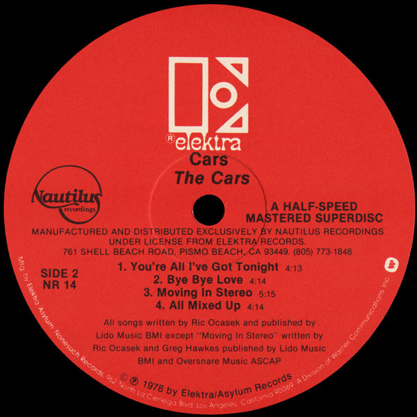 The Cars - The Cars | Nautilus Recordings (NR 14)