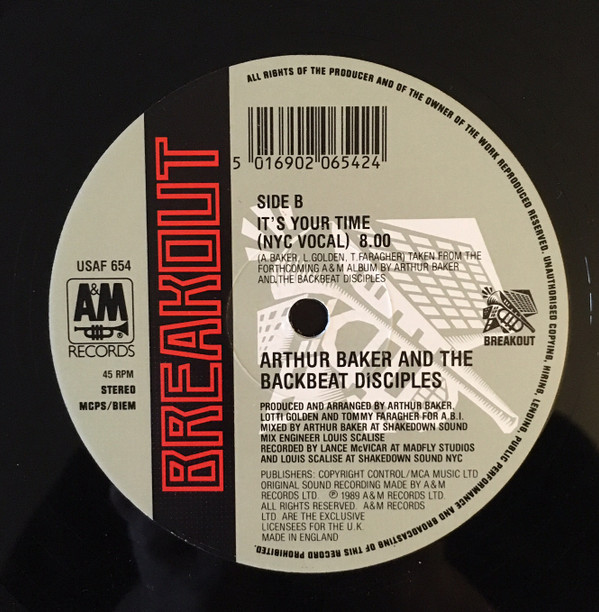 Arthur Baker And The Backbeat Disciples - It's Your Time (Remix) | Breakout (USAF 654) - 4