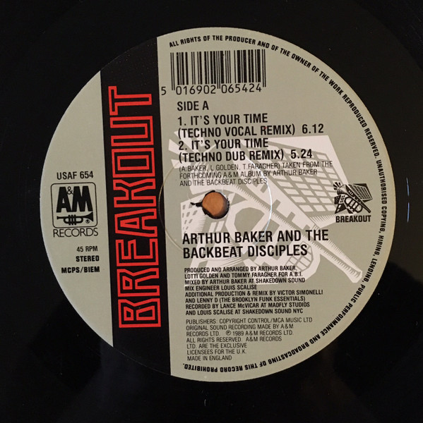 Arthur Baker And The Backbeat Disciples - It's Your Time (Remix) | Breakout (USAF 654) - 3