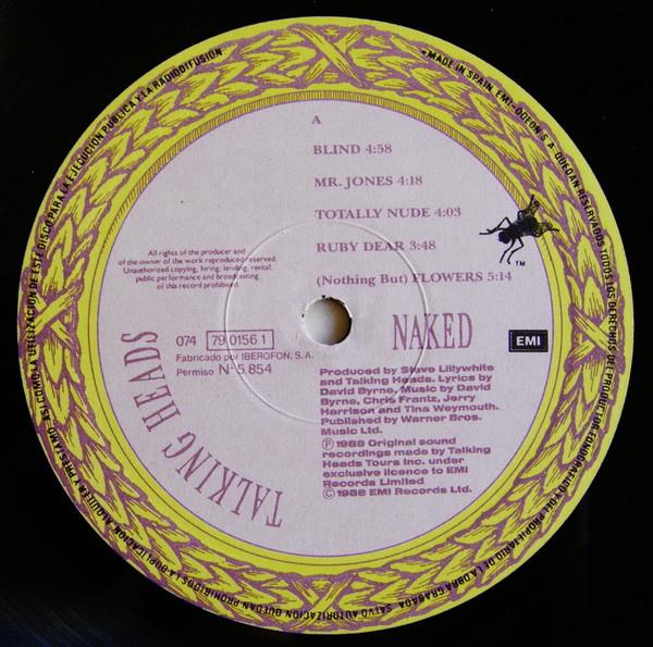 Talking Heads - Naked | EMI (074 79 0156 1) - 3