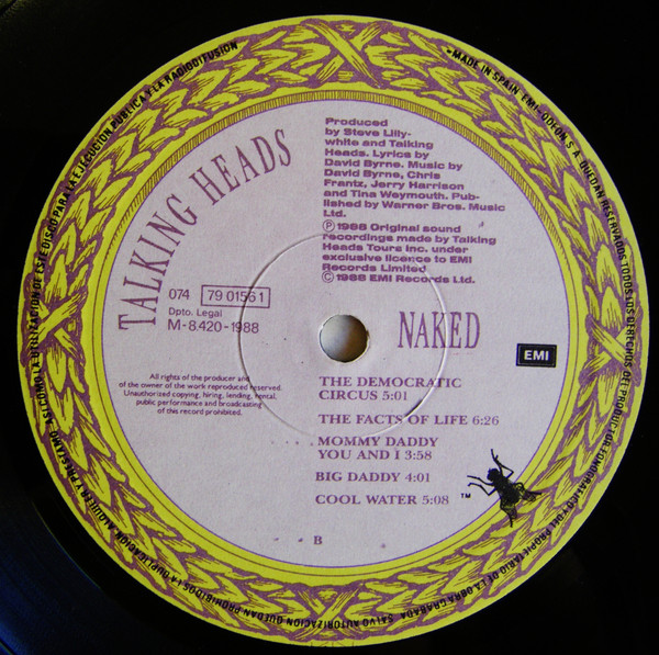 Talking Heads - Naked | EMI (074 79 0156 1) - 4